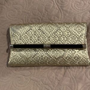 DVF gold clutch